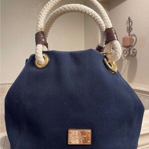 MICHAEL KORS Navy Tote with Rope Handles